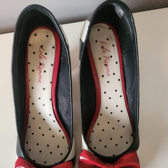 Lola Ramona Black and White Striped Heels, VGUC, Size 40 - Picture 3 of 12